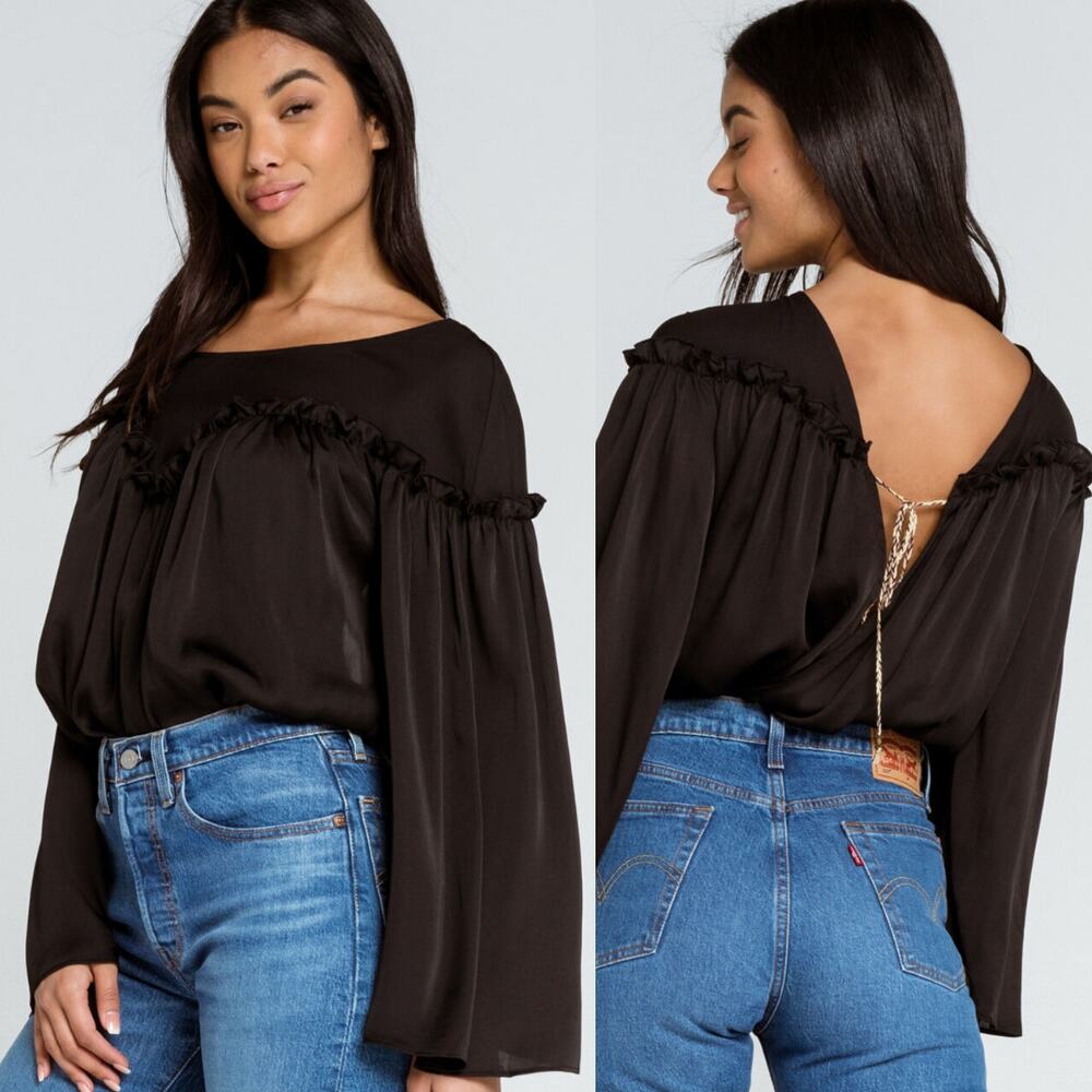 NWT Free People Intimately She's a Natural Bodysuit in Black Size Small‎